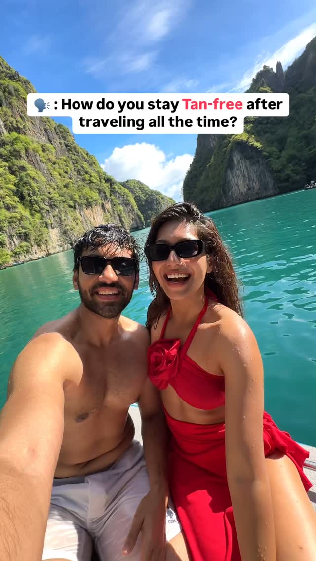 Instagram post by @thewanderfullylostduo for Plum Goodness. Caption reads: Comment “Tan” or share us this reel to get link of....