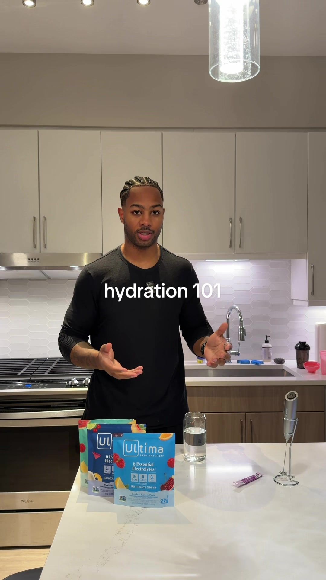 TikTok post by @seanjonesjr_ for Ultima Replenisher. Caption reads: [...] out. Just low on electrolytes @Ultima....
