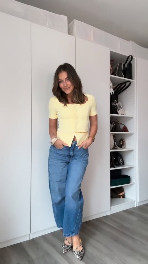 Instagram post by @jowitaprzystal for New Look. Caption reads: GRWM for @bbctheoneshow 💛 Top @newlook Jeans....