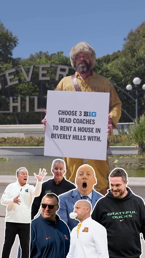 Instagram post by @bigtennetwork for Old Trapper Beef Jerky. Caption reads: Which coaches would be most fun to rent a house in....