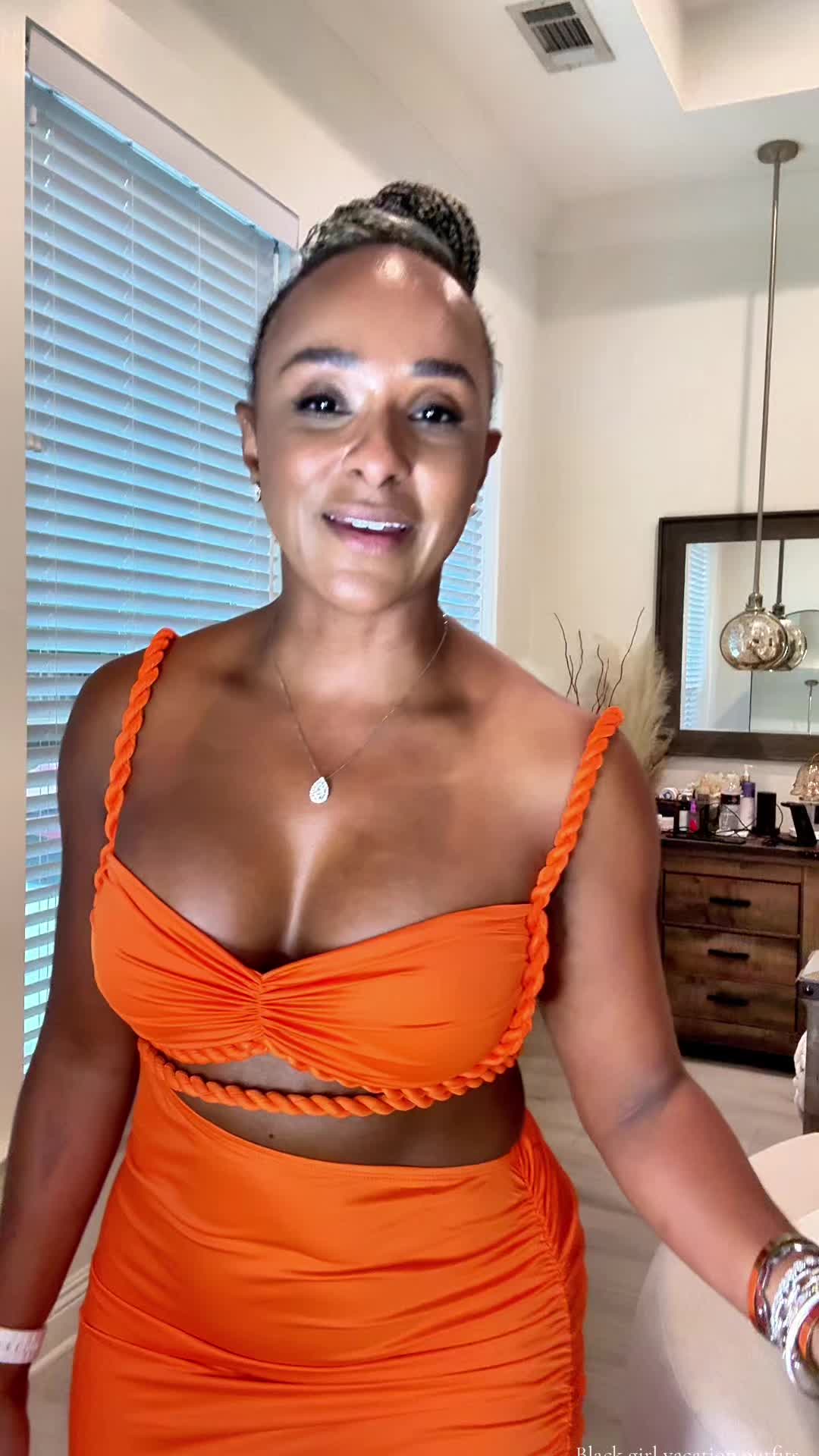 TikTok post by @disblckgirlrocks79 for Nippies. Caption reads: [...] #blackgirlinspo @Bask and Lather Co @Nippies....