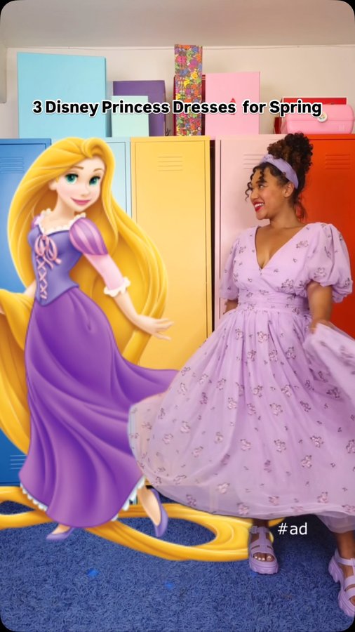 Instagram post by @colormemagic for Disney Princess. Caption reads: #ad Pretty Princess pairings for spring! ✨ Who’s....