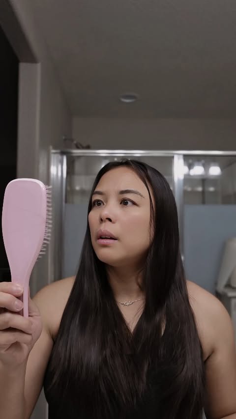 Instagram post by @heydonnah for AMOS Professional. Caption reads: [...] |AD| Dry, dull, just different. Amos....