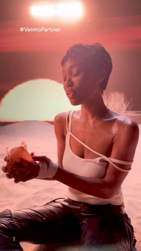 Instagram post by @quenblackwell for Venmo. Caption reads: [...] desert, but definitely a real....