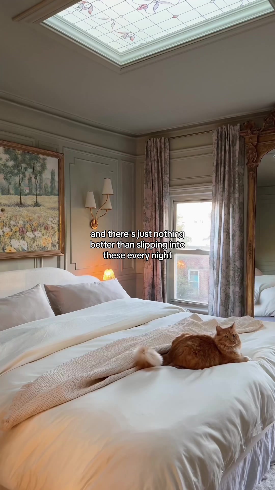 TikTok post by @reserve_home for Brooklinen. Caption reads: A few recent bedroom upgrades ft. the pure....