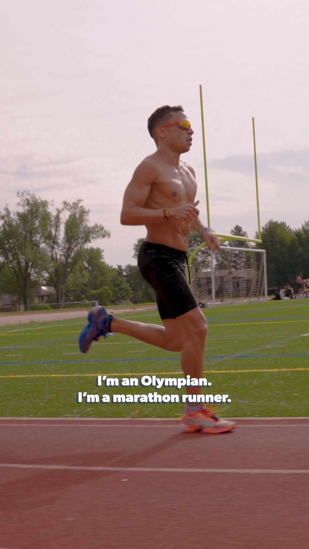 Instagram post by @ortaluis15 for Goodr. Caption reads: The myth, the man, the running legend!!! Live by....