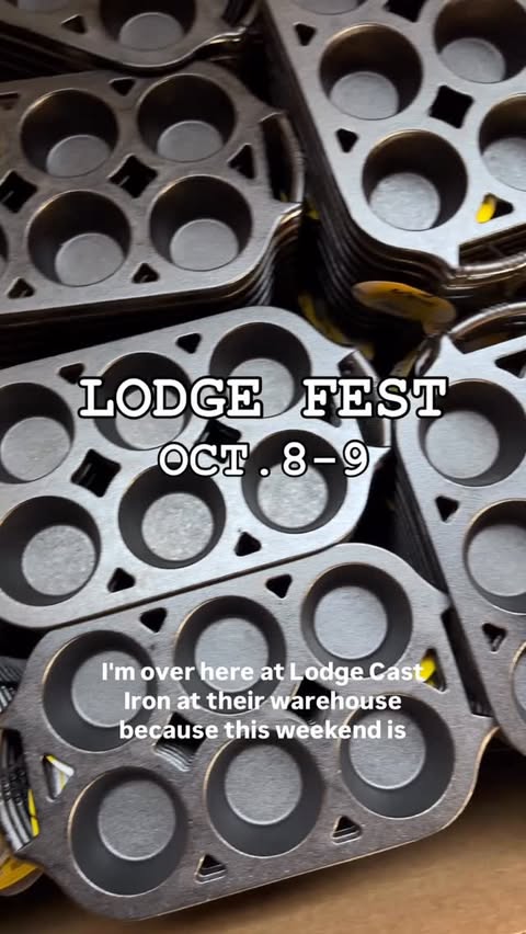 Instagram post by @tim_eats___ for Lodge Cast Iron. Caption reads: [...] this weekend for Lodge Fest with....