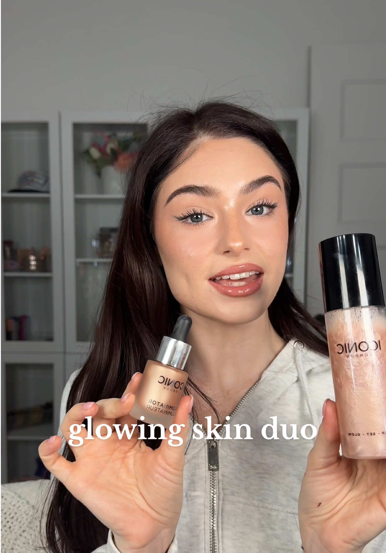 TikTok post by @mallorieworkman for Iconic. Caption reads: THE glowing duo everyone needs ✨@Iconic London....