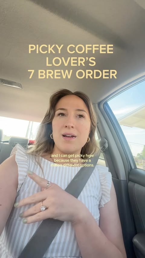 Instagram post by @arabella.overton for 7 Brew Coffee. Caption reads: [...] it, I’m going to! 🤭 I love that....