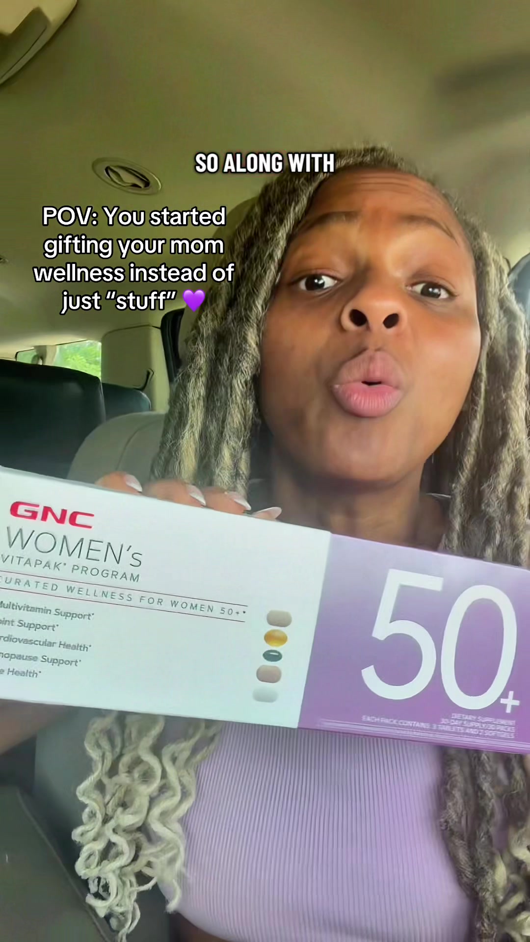TikTok post by @octaviatherapybestie for GNC. Caption reads: [...] and supportive, so I added these GNC Women’s....
