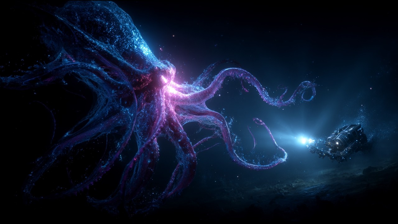 YouTube post by @BaladeMentale for Fnac. Caption reads: The vampire octopuses of the Abyss, survivors of....