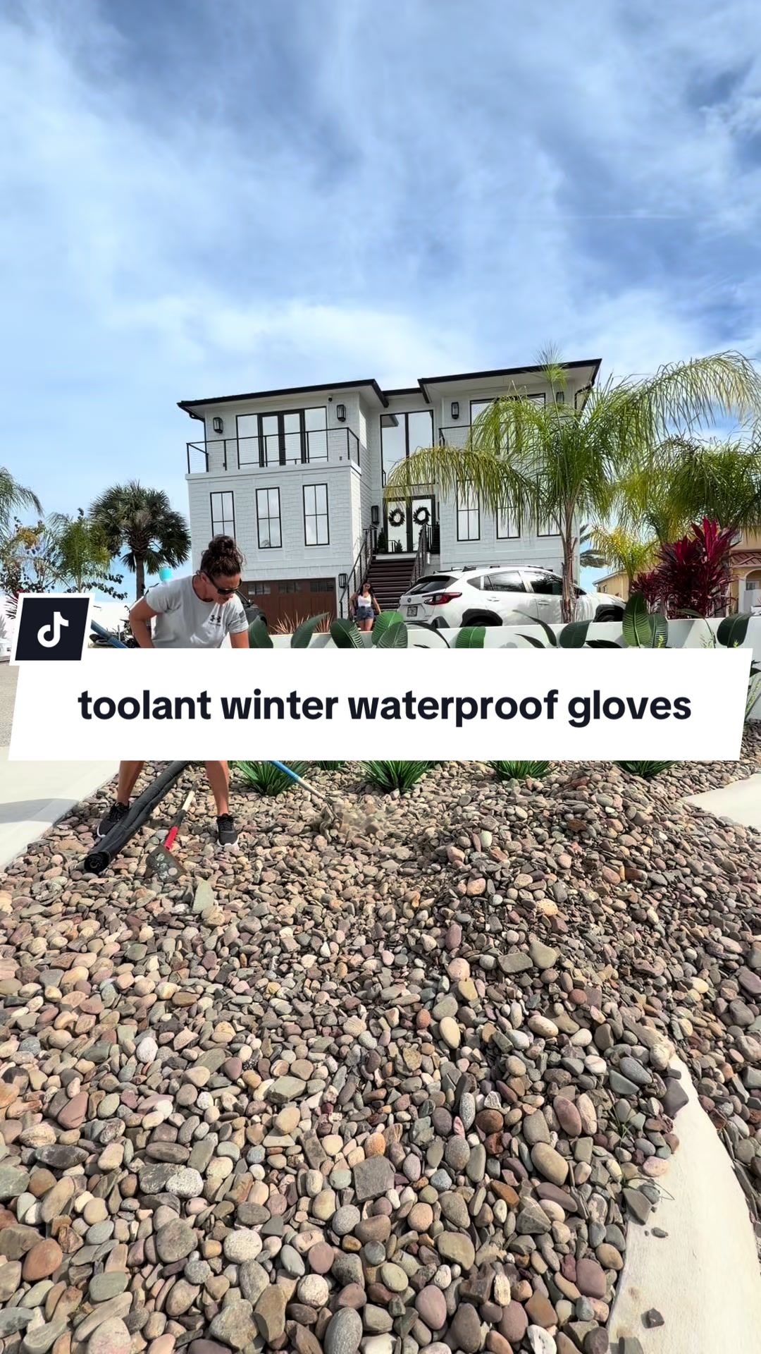 TikTok post by @eastcoastdiy for toolant. Caption reads: [...] fluffing multiple 12-foot trees… these....