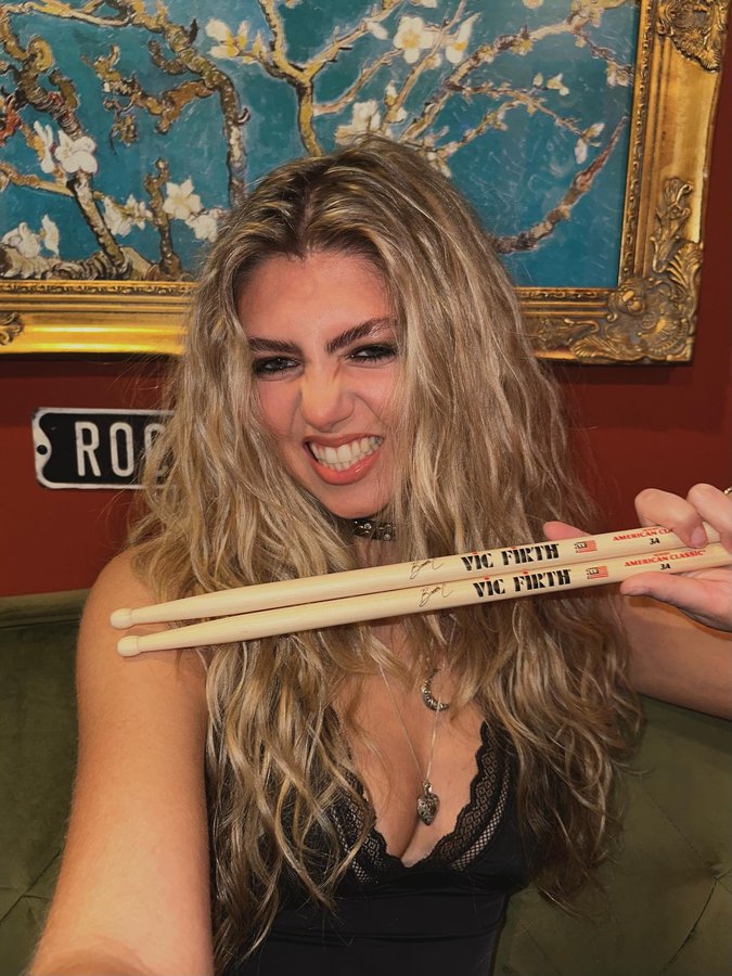Instagram post by @rockangel_ for Vic Firth. Caption reads: I have some very exciting news…
I’m SO STOKED to....