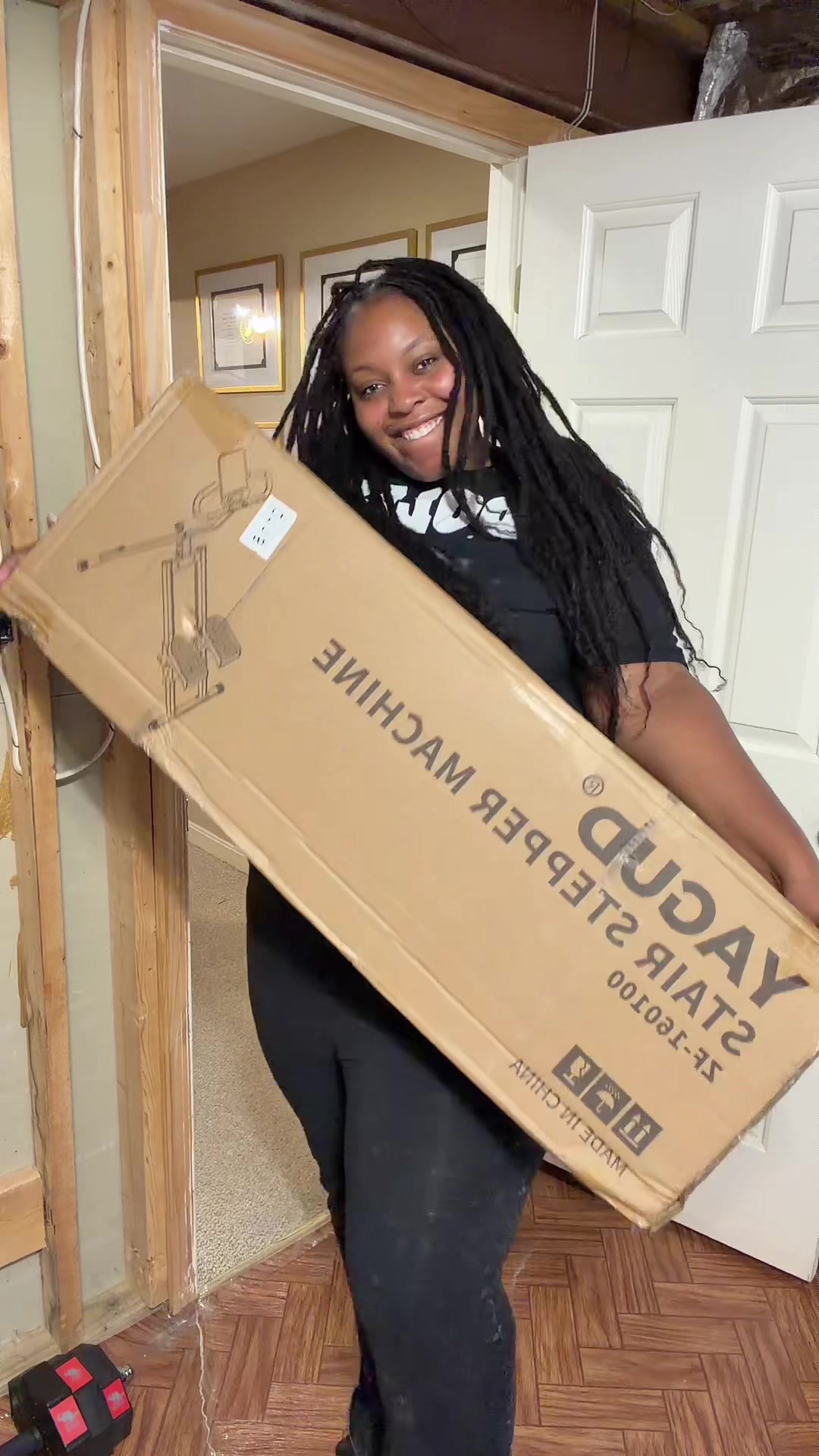 TikTok post by @_ladiiapril for Yagudfitness. Caption reads: We have the gym at home!!!! @Yagud thank you so....