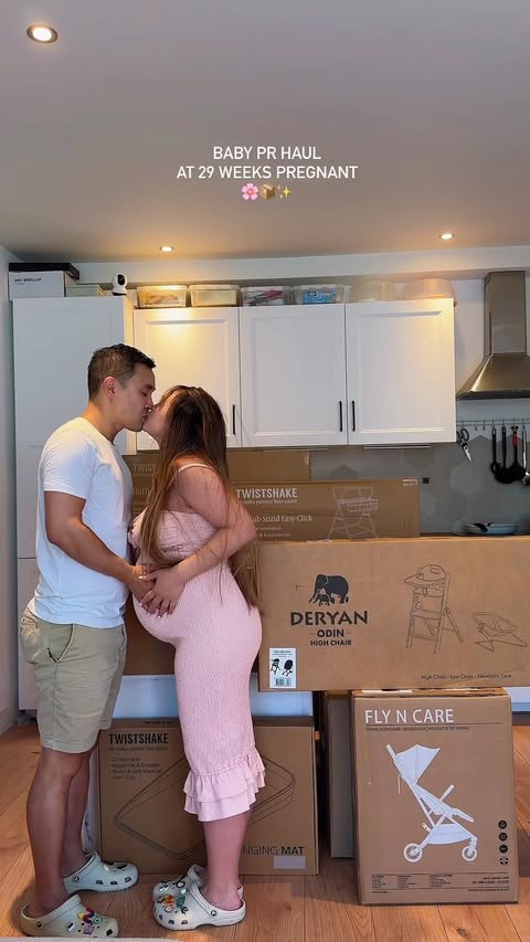Instagram post by @traveltogether_cs for PinkBlush Maternity. Caption reads: [...] already!🥹🌸 Wearing @pinkblushmaternity Ad.