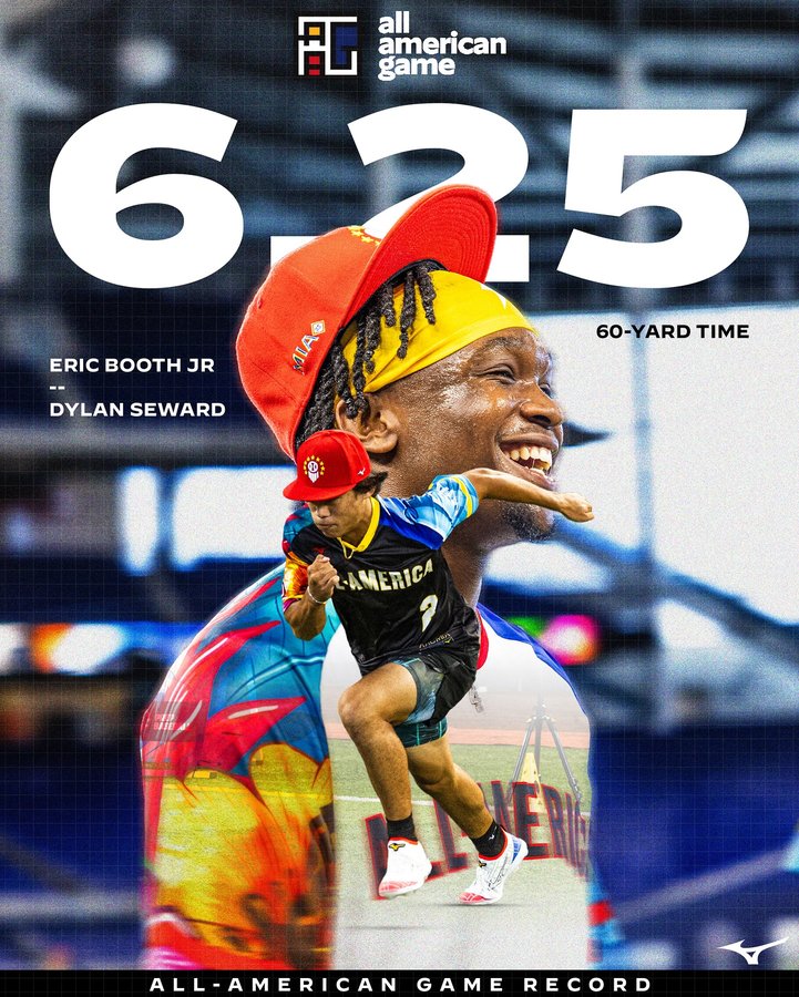 Instagram post by @prepbaseballca for Mizuno USA. Caption reads: 🚨 𝐀𝐥𝐥-𝐀𝐦𝐞𝐫𝐢𝐜𝐚𝐧 𝐆𝐚𝐦𝐞....