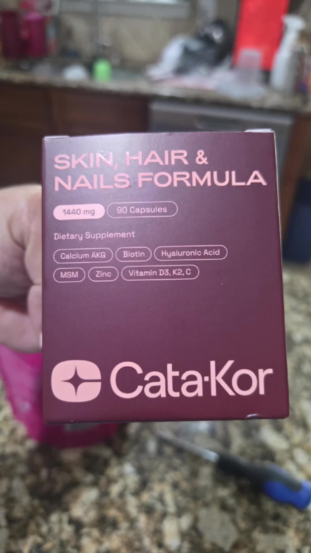 TikTok post by @karlabaldera5 for Cata-Kor. Caption reads: For healthier hair, skin & nails!! @Cata-Kor....