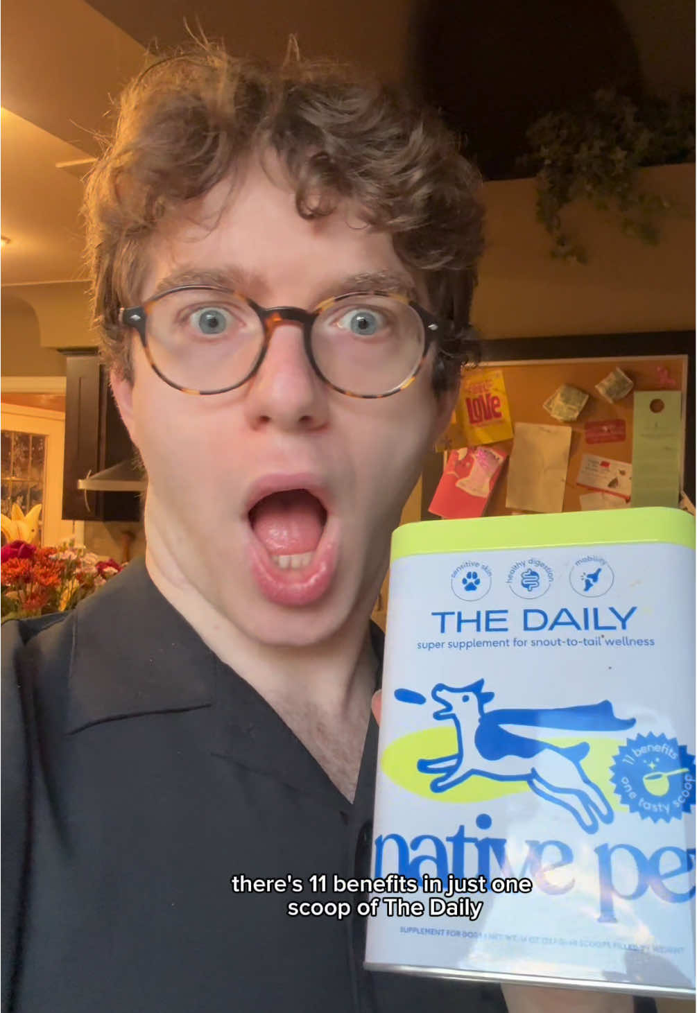 TikTok post by @notthekombuchaman for Native Pet. Caption reads: The Daily from @Native Pet makes King Julien (and....