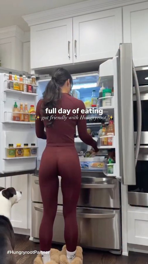 Instagram post by @marissamcnamara for Hungryroot. Caption reads: full day of eating 😇 my gut has been in shambles....
