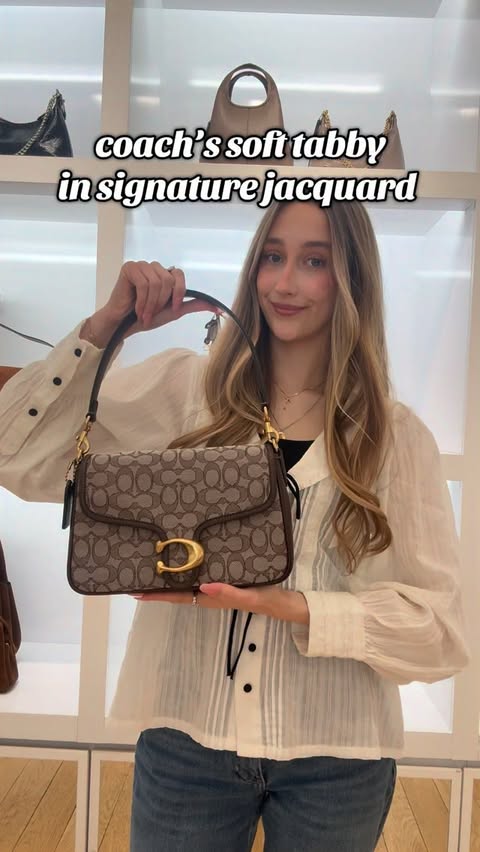 Instagram post by @katiemcev0y for Coach. Caption reads: #coachretailemployee #coachny shop the link in....