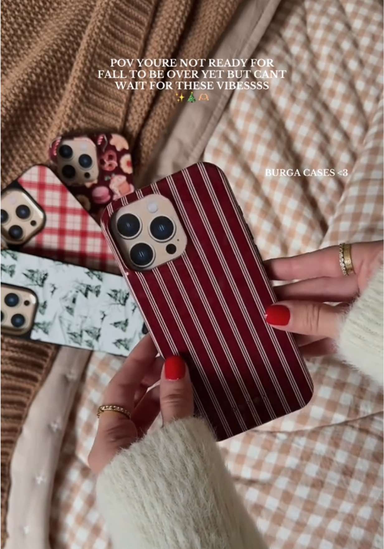 TikTok post by @miyaevarenae for BURGA. Caption reads: Sooo ready ✨🎄❤️ @BURGA #burgapartner #christmas....