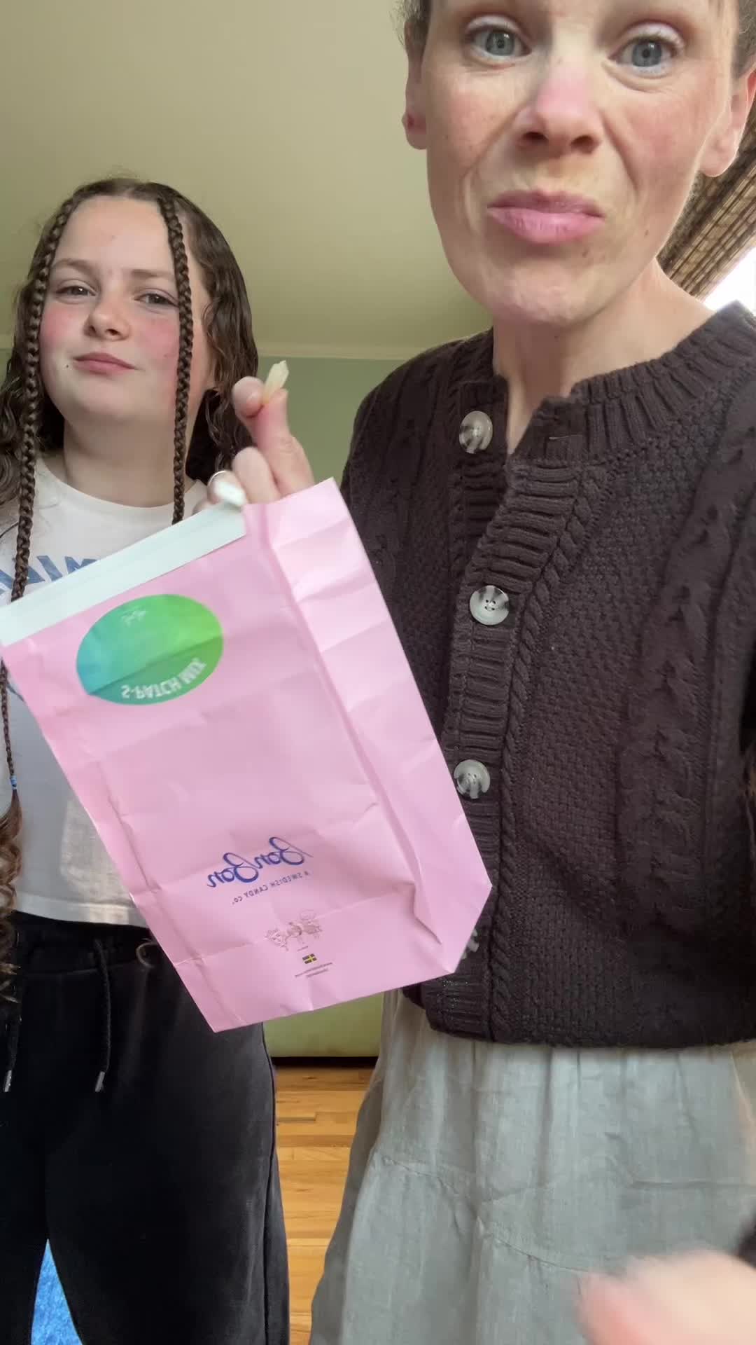 TikTok post by @thatgirlifollow for BonBon NYC. Caption reads: @BonBon - A Swedish Candy Co. we loved ‘em!!!!!....
