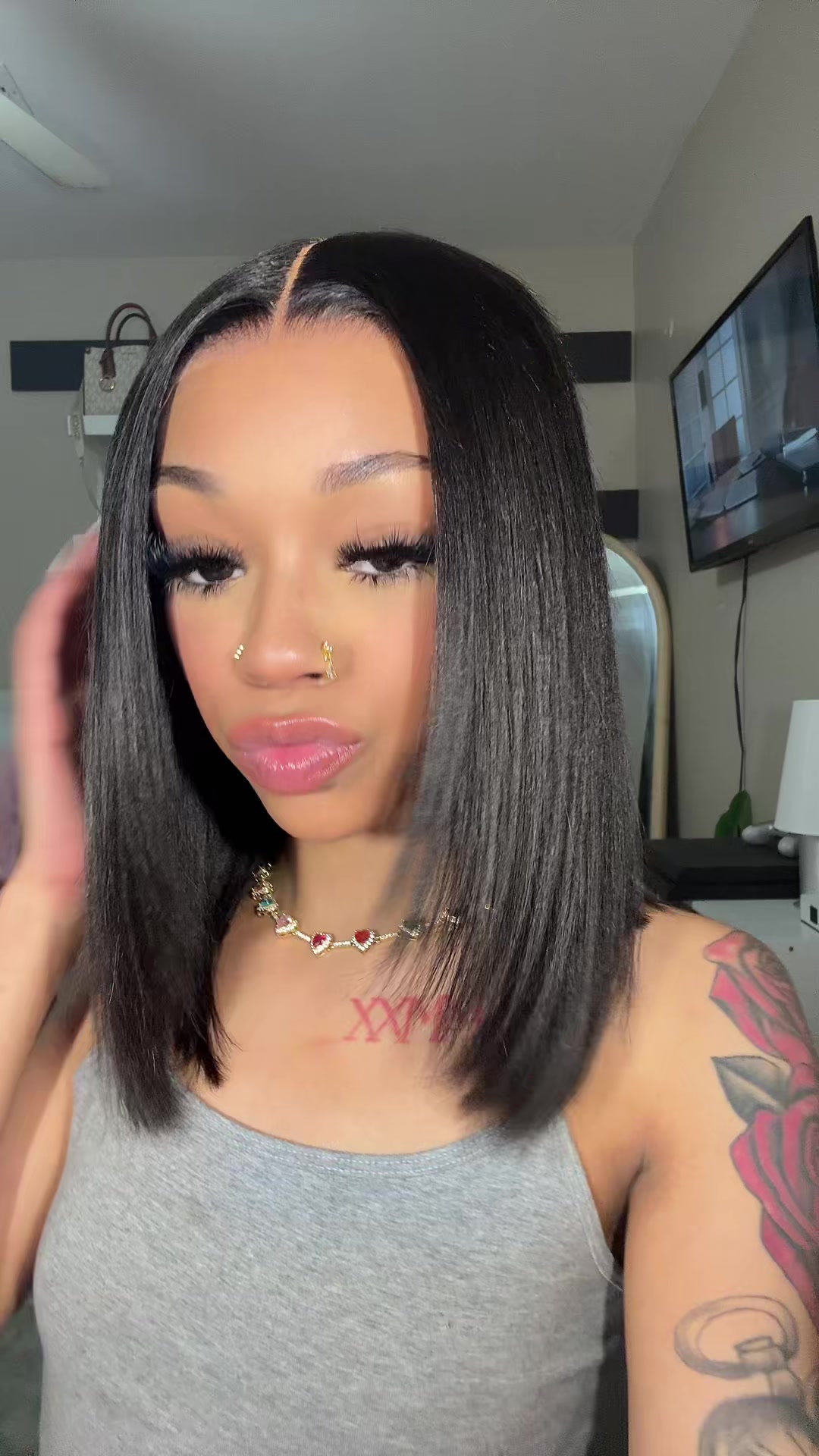 TikTok post by @jaidahhlanay for Reshine Hair. Caption reads: @Reshine Hair Store 💋#reshinewigs #halfwigtok....