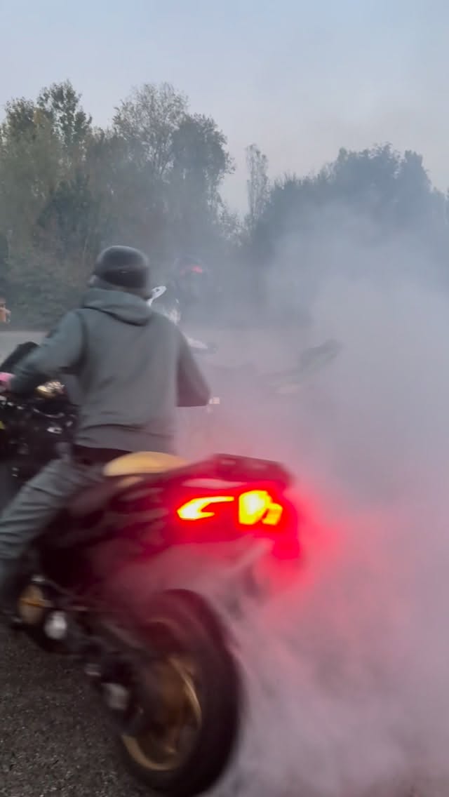 Instagram post by @rusbolo for SHARK Helmets. Caption reads: Only fuego 🔥 🔥 @rusbolo 
-
Sponsored....