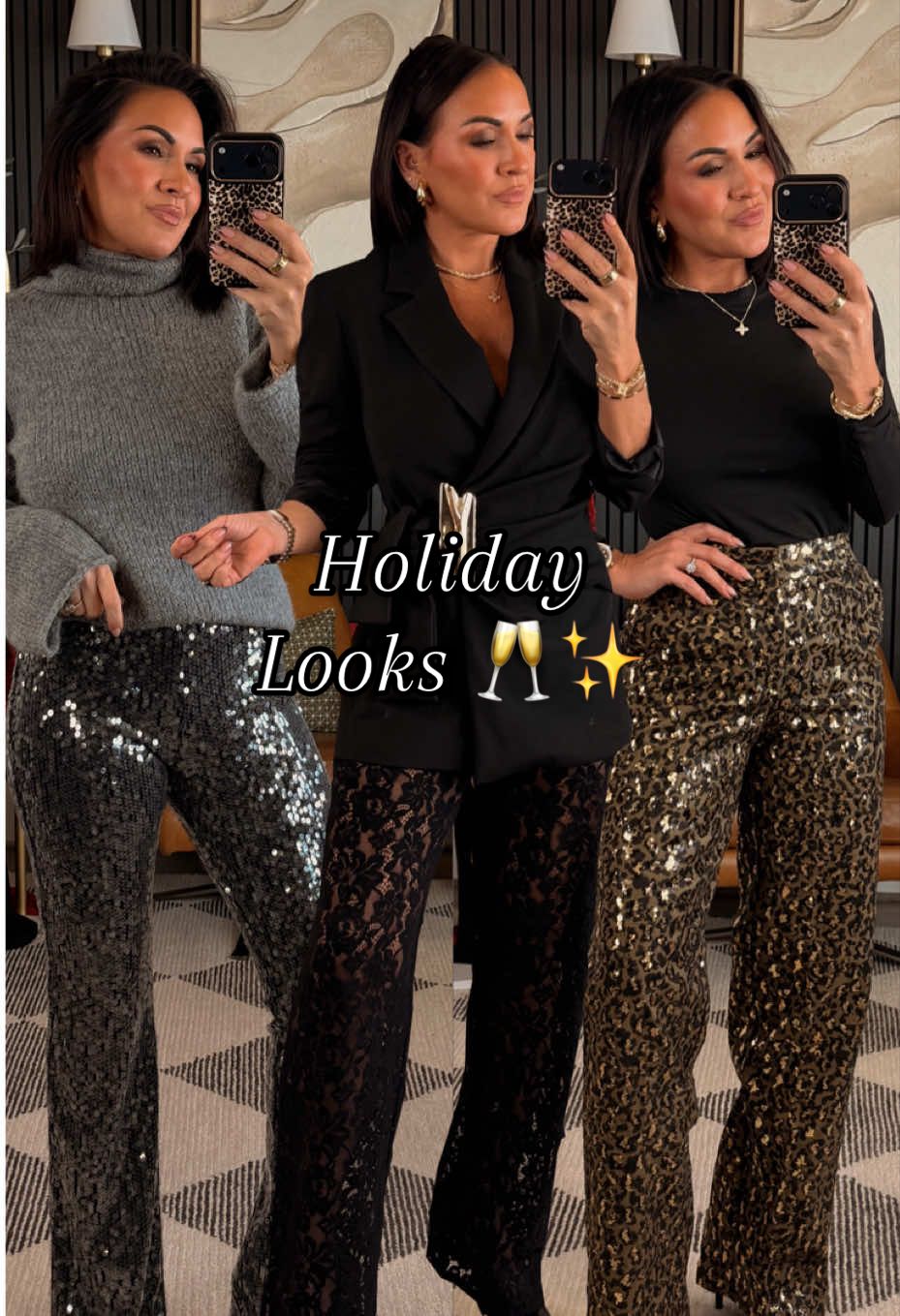 TikTok post by @lexietucker_ for ZARA. Caption reads: Zara holiday glam is glam-ing, babes ✨ Lace, [...].