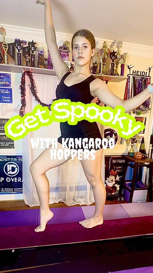 Instagram post by @heidis_version for Kangaroo Hoppers. Caption reads: [...] It’s time to get Spooky Strong with....