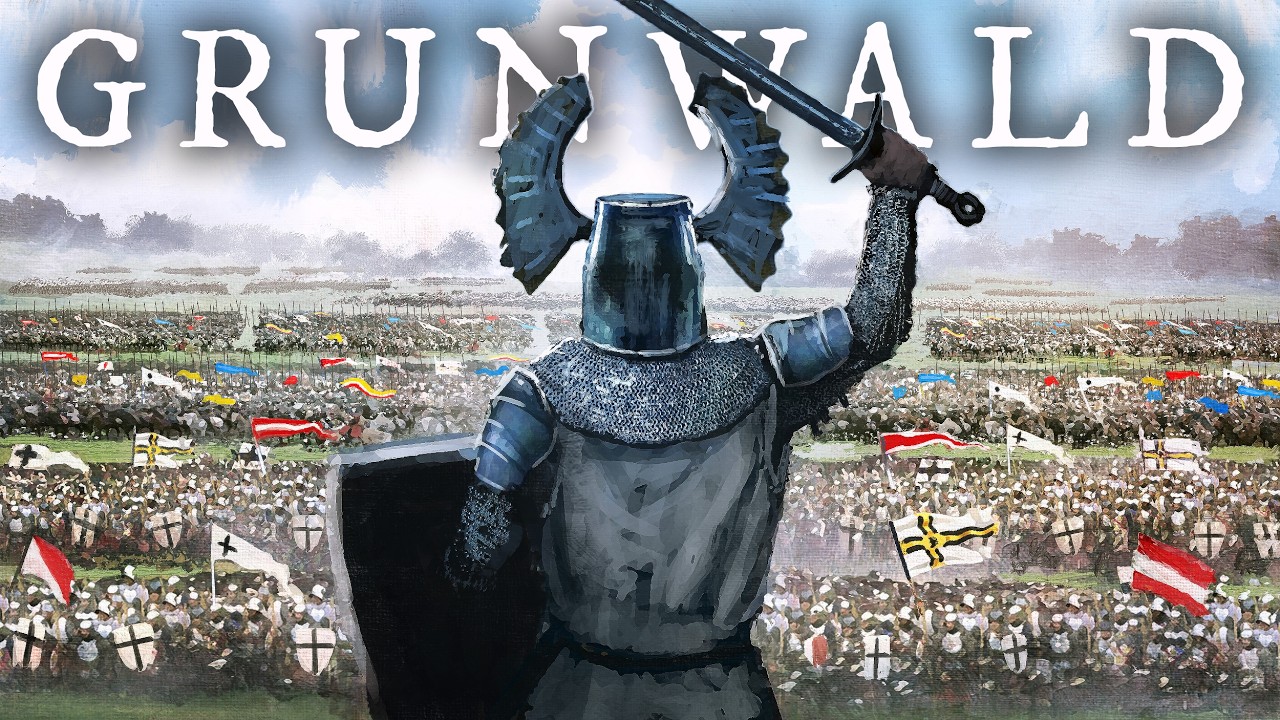 YouTube post by @HistoryDose for Fabletics. Caption reads: Battle of Grunwald 1410: Teutonic Knights vs.....