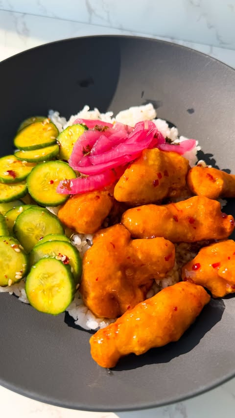 Instagram post by @theres.food.at.home for InnovAsian Cuisine. Caption reads: I LOVE a good crunch and this Crispy Honey Chicken....