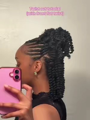 TikTok post by @_nefx1 for Kaleidoscope Hair Products. Caption reads: [...] tutorial with flat twist using....