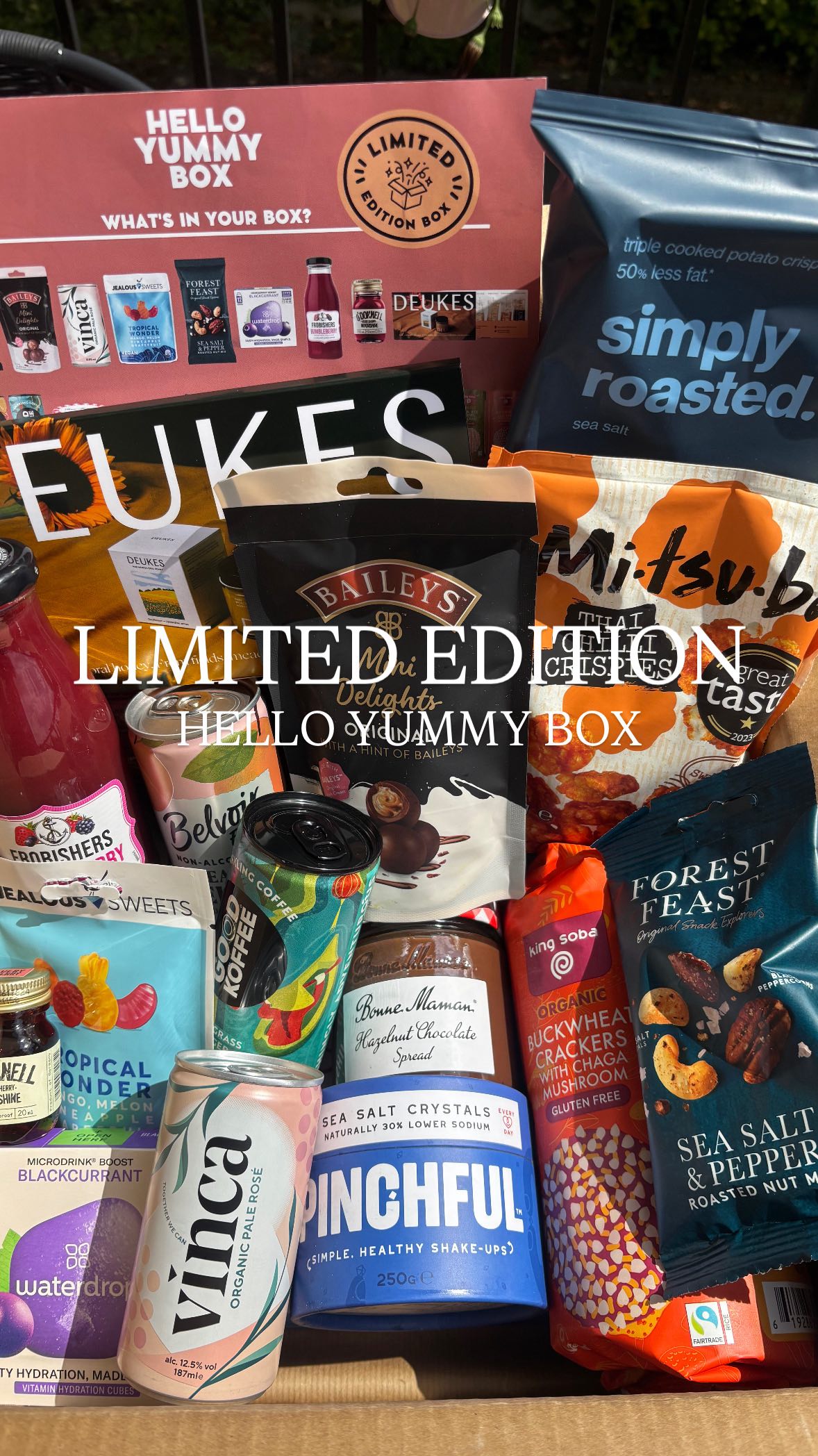 Instagram post by @kateatfood for Hello Yummy Box. Caption reads: Limited edition Hello Yummy Box 📦....