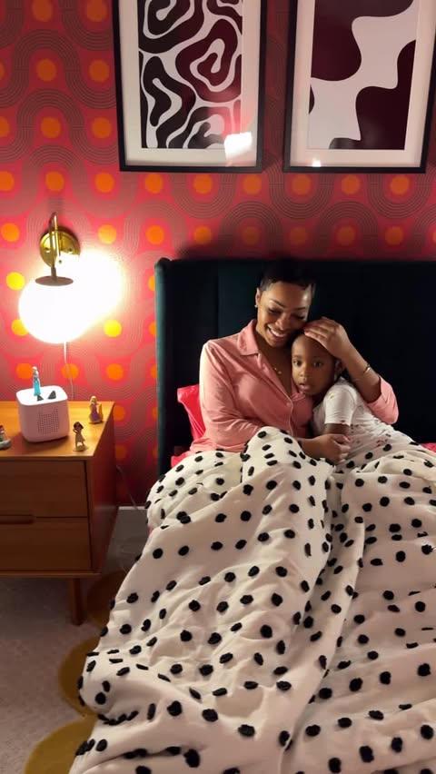 Instagram post by @kyramknox for tonies. Caption reads: Bedtime in this house is a whole production😵‍💫....