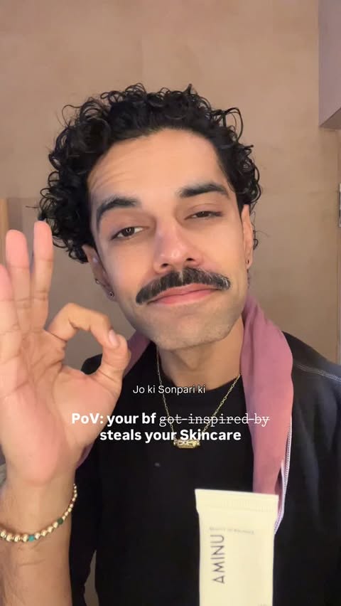 Instagram post by @hercules_sharma for Nykaa. Caption reads: @mynykaa will you send me skincare supplies if I....