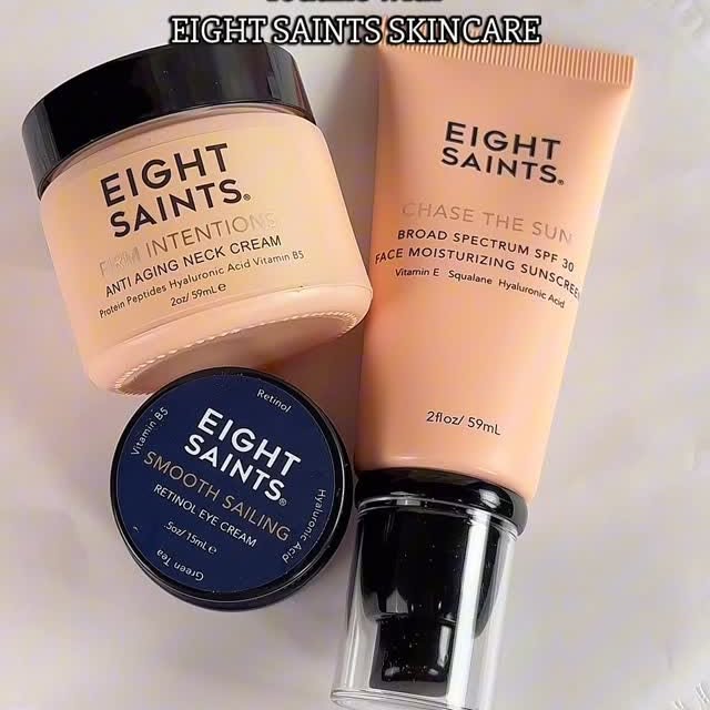 Instagram post by @beautydiaries.bysam for Eight Saints Skincare. Caption reads: Eight Saints got me covered for super effective,....