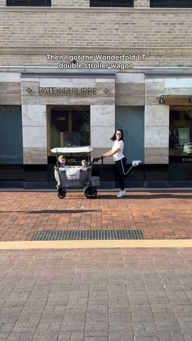 Instagram post by @carissabarzee for WonderFold. Caption reads: How I thought our outing to the Plaza would go VS....