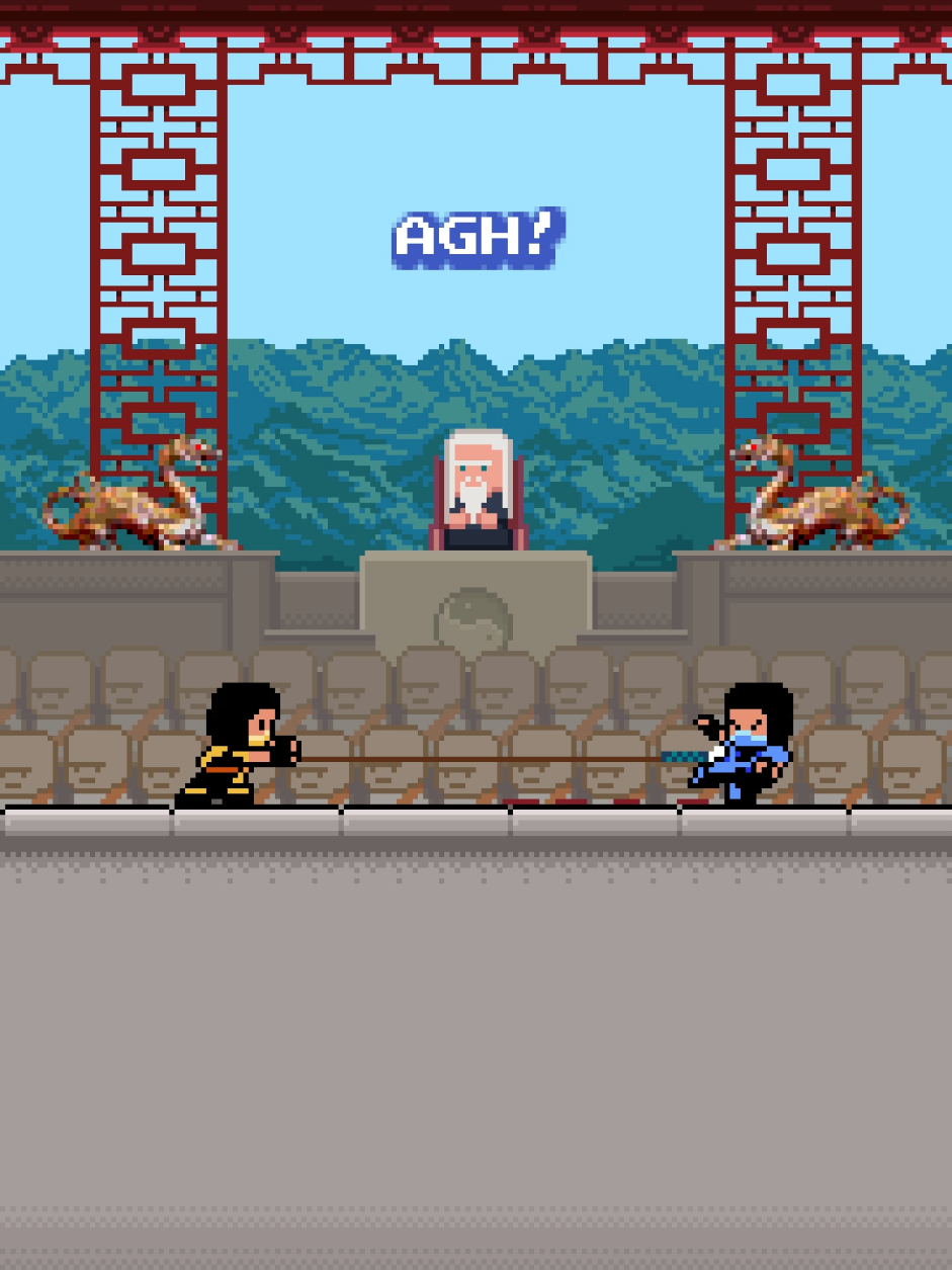 TikTok post by @dave.xp for Mortal Kombat. Caption reads: Finish Him! 🦂🔥 @Mortal Kombat  #mortalkombat....