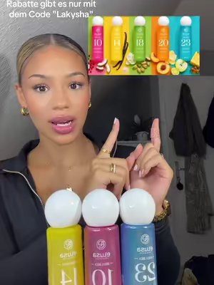 TikTok post by @lakysha.cl for Elusa. Caption reads: Anzeige/ bezahlte Werbung #fyp #parfum #rabatte.