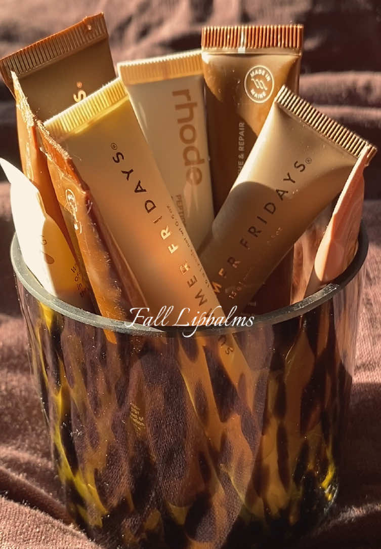 TikTok post by @a_user765 for Summer Fridays. Caption reads: fall lippies🍂🤎  @Summer Fridays @rhode skin....