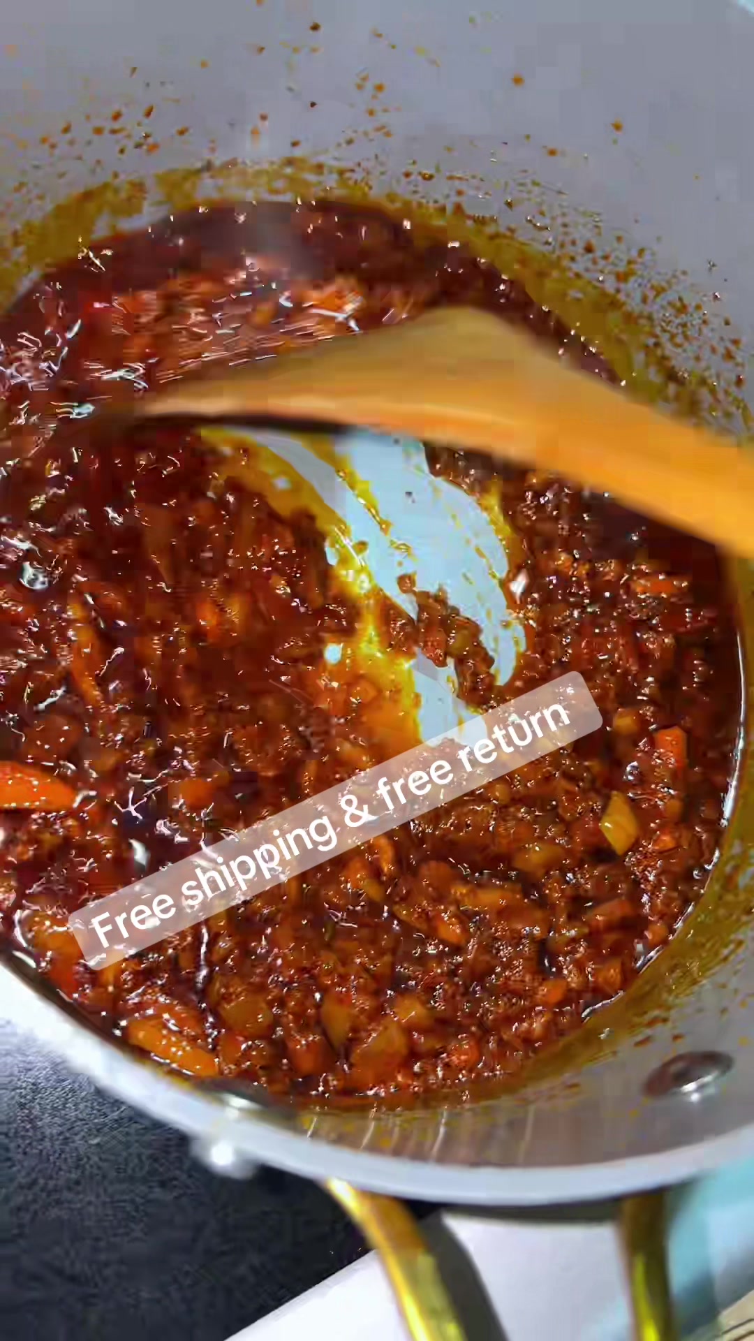 TikTok post by an influencer for Chef Power. Caption reads: @Chef Power US #stainlesssteelpan [...].