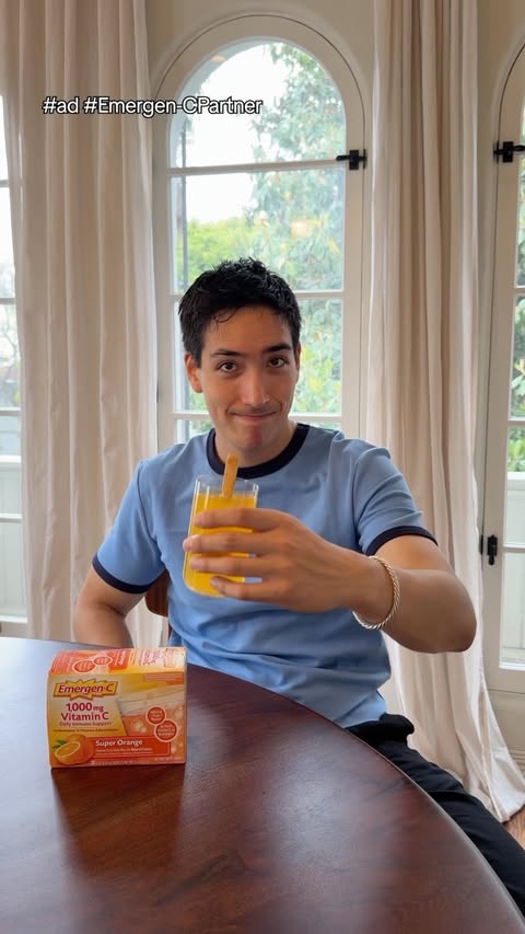 Instagram post by @brandoncohen for Emergen-C. Caption reads: Keep it simple this summer with @emergenc 🍊 #ad....