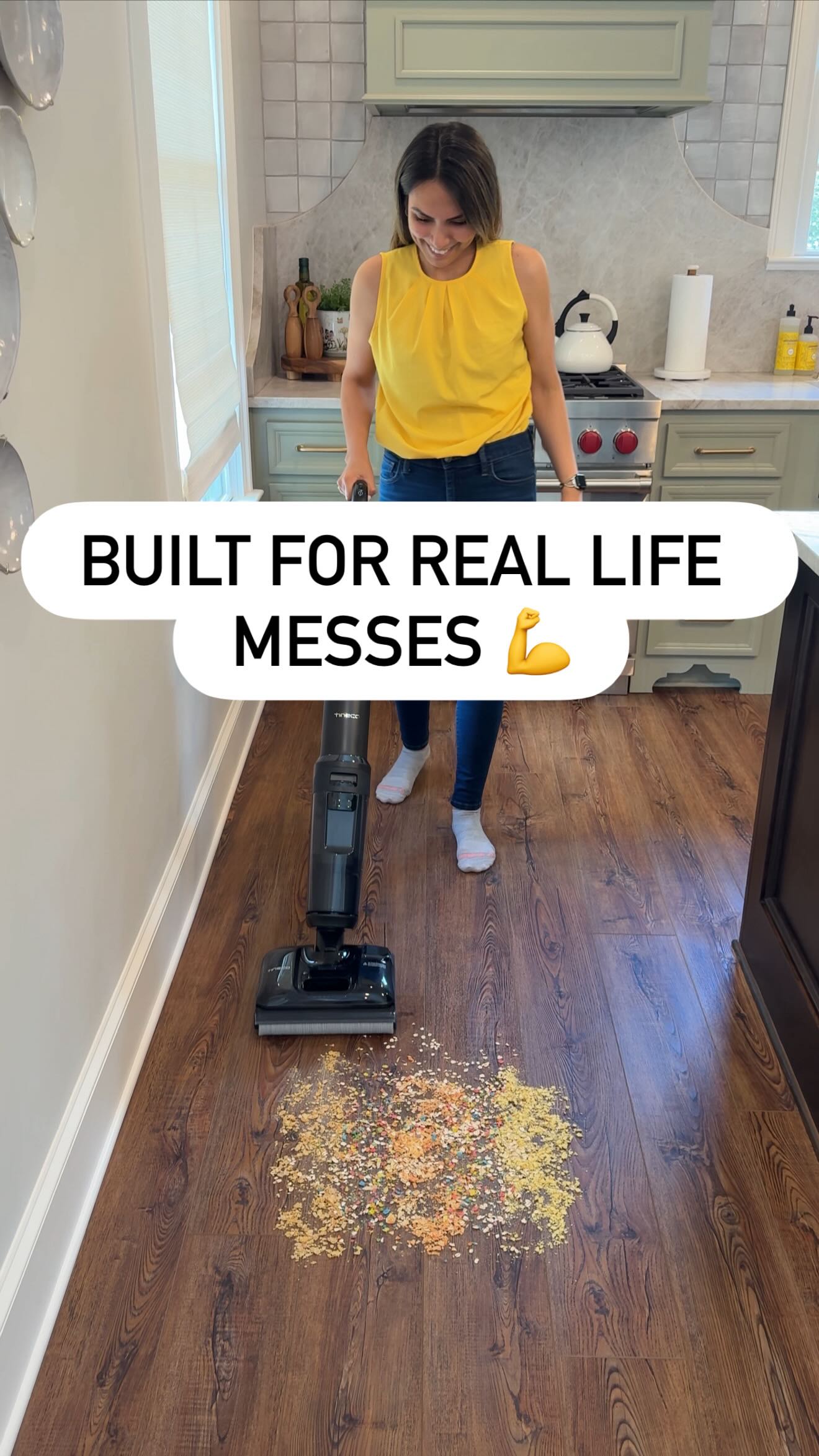 Instagram post by @zapatas_cleaning_services for Tineco. Caption reads: The new Tineco Stretch 7 Ultra is seriously built....