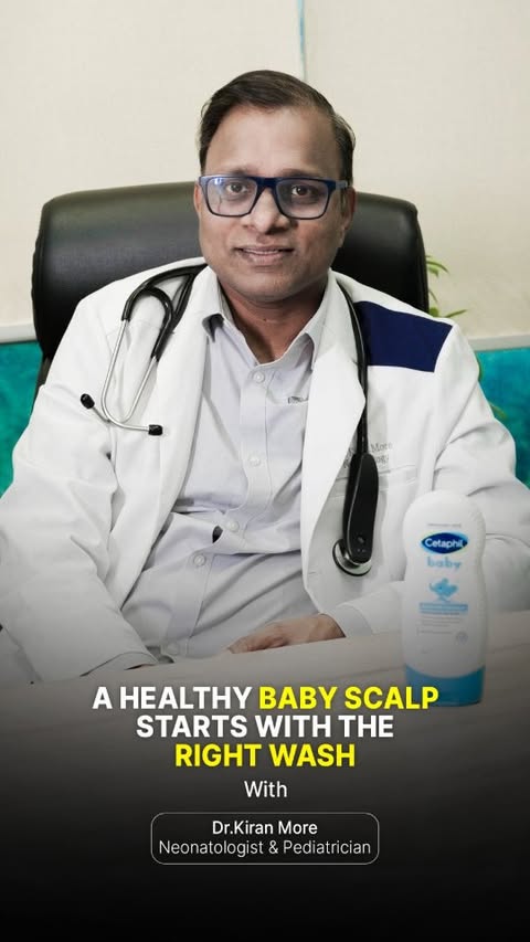 Instagram post by @dr.kiran_more for Cetaphil Baby. Caption reads: [...] available in the market is Cetaphil Baby....
