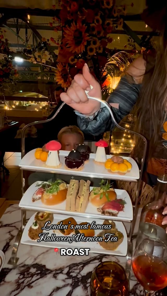 Instagram post by @kristinvalen for VISIT LONDON. Caption reads: We enjoyed a truly wonderful evening at Roast,....