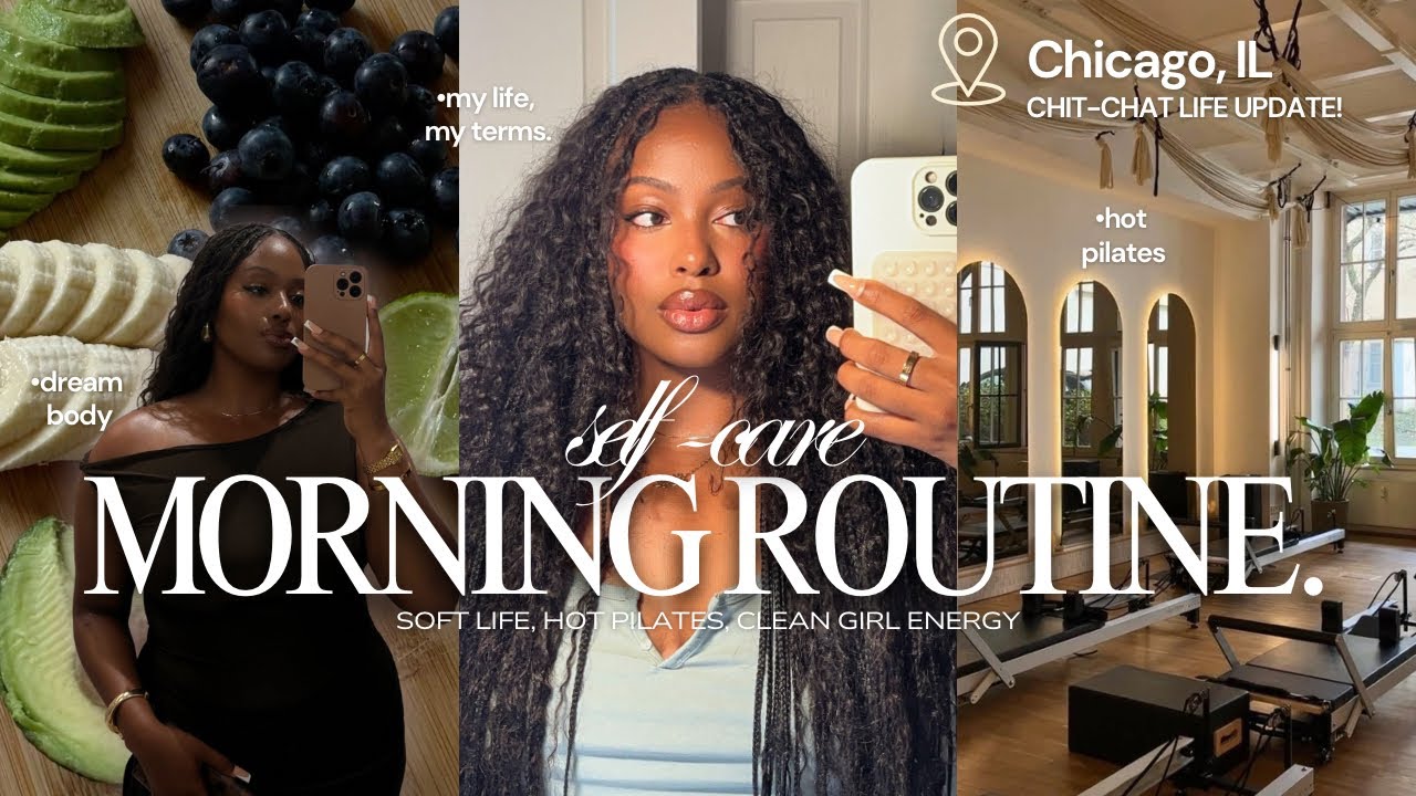 YouTube post by @iamshellyy for TrovaTrip. Caption reads: realistic morning in my life | how to look put....