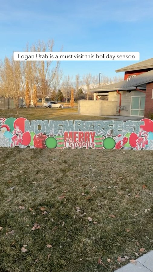 Instagram post by @thebellamyadventures for Visit Utah. Caption reads: [...] holiday season with festive cheer!

....