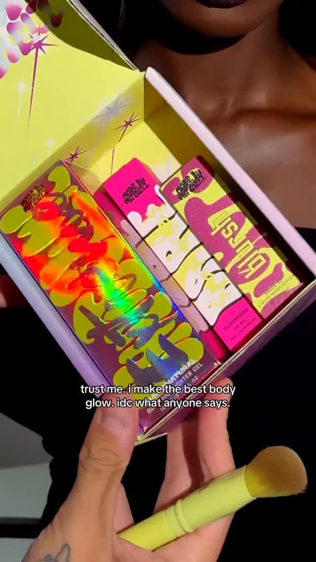 Instagram post by @mmmmitchell for MADE BY MITCHELL. Caption reads: SUPER NATURAL 💜 SHINE SLIME EXTREME.....