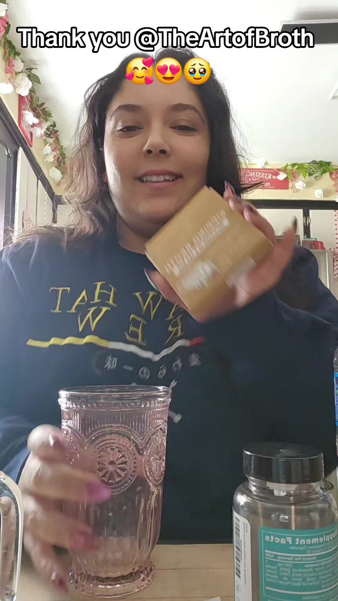 TikTok post by @valexia85 for GNC. Caption reads: [...] Art of Broth @SpoiledChild @MaryRuth's @GNC....